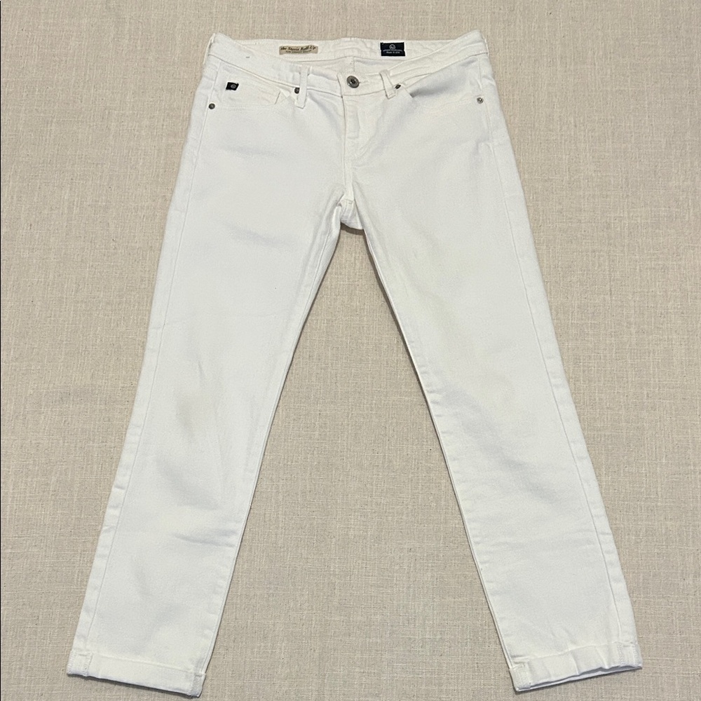 AG Adriano Goldschmied The Stevie Roll Up Jeans Women's 26 White Cigarette